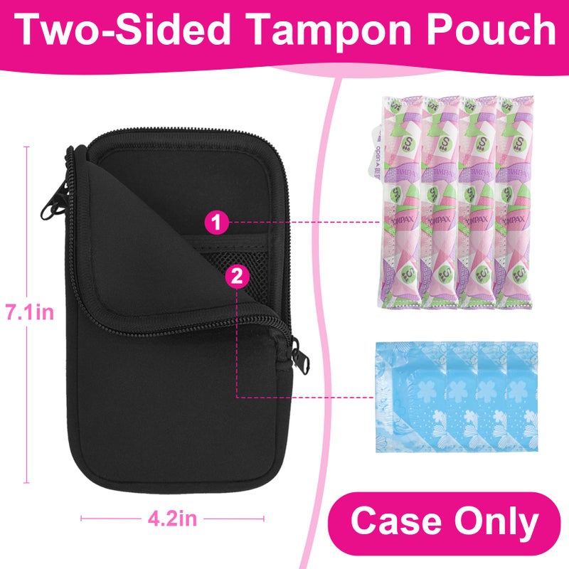 Klawdsky Tampon Holder for Purse, Portable Tampon Bag Organizer Case for Womenâ€™s Purse, Travel-Friendly Discreet Period Bag for Feminine Products, Waterproof Pad Bag, Black(Bag Only) - Image 2
