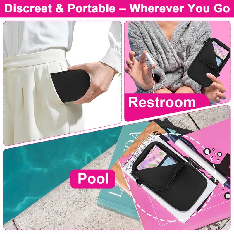 Klawdsky Tampon Holder for Purse, Portable Tampon Bag Organizer Case for Womenâ€™s Purse, Travel-Friendly Discreet Period Bag for Feminine Products, Waterproof Pad Bag, Black(Bag Only) - Image 5