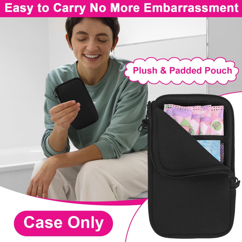 Klawdsky Tampon Holder for Purse, Portable Tampon Bag Organizer Case for Womenâ€™s Purse, Travel-Friendly Discreet Period Bag for Feminine Products, Waterproof Pad Bag, Black(Bag Only) - Image 4