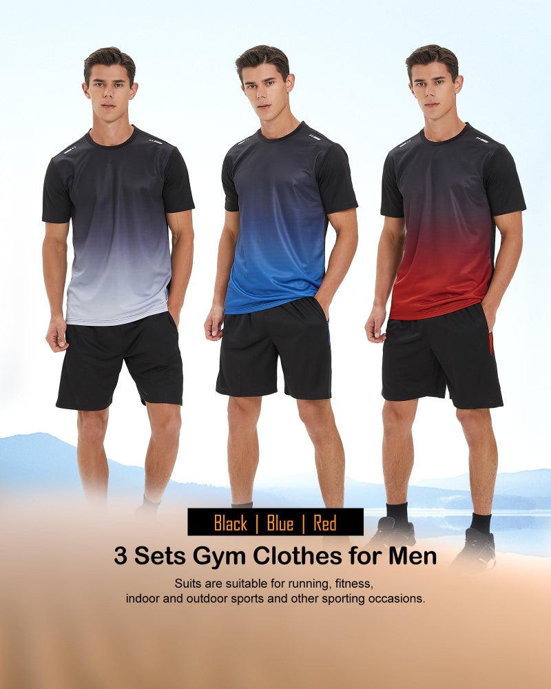 BOOMCOOL Gym Clothes for Men Workout Shirts Sets Outfits 3 Pack for Running Football Athletic Exercise Fit for Out T Sports - Image 2