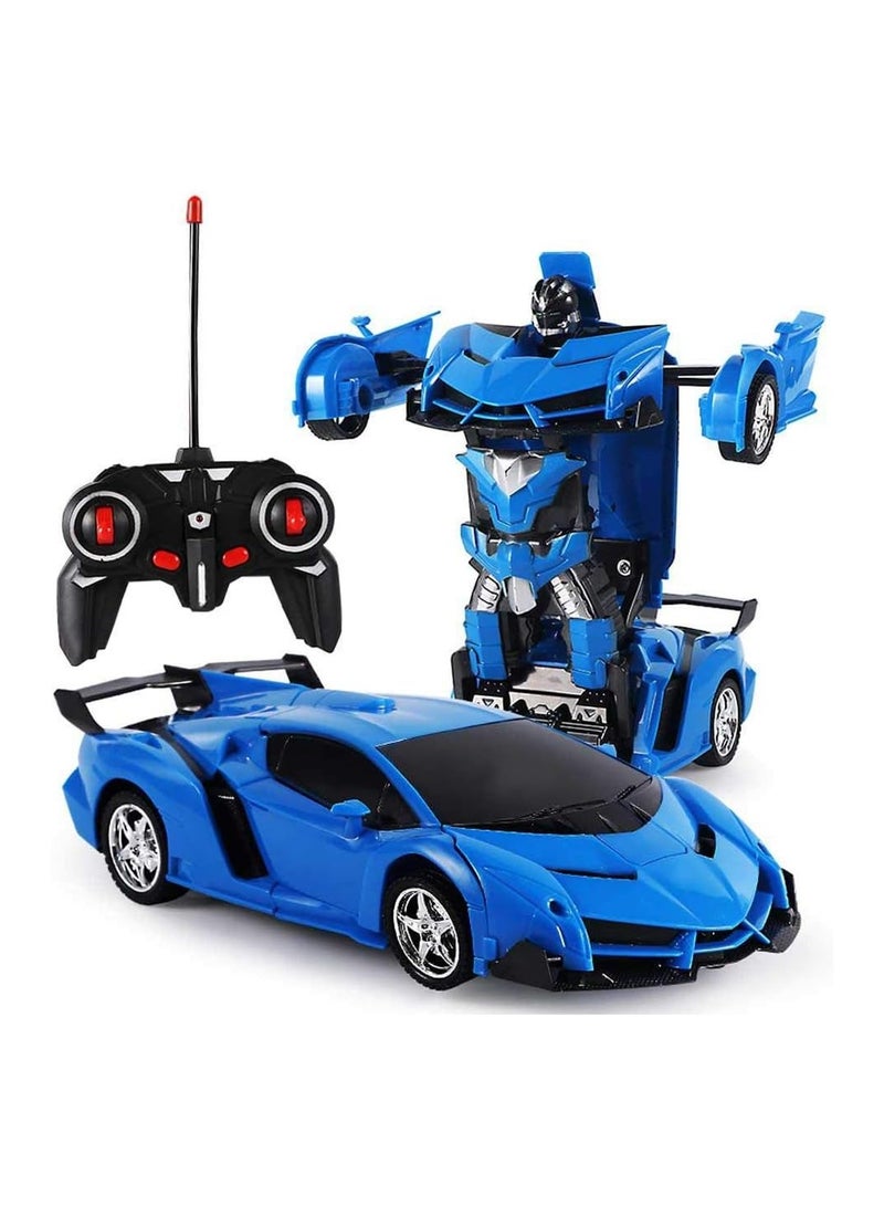 AROAQ Remote Control Car Transform Robot RC Car with 40MHz Version Remote And One Button Transforming 360 Degree Rotation Drifting Ideal Car Scale and Birthday Gift Toy  - Image 1