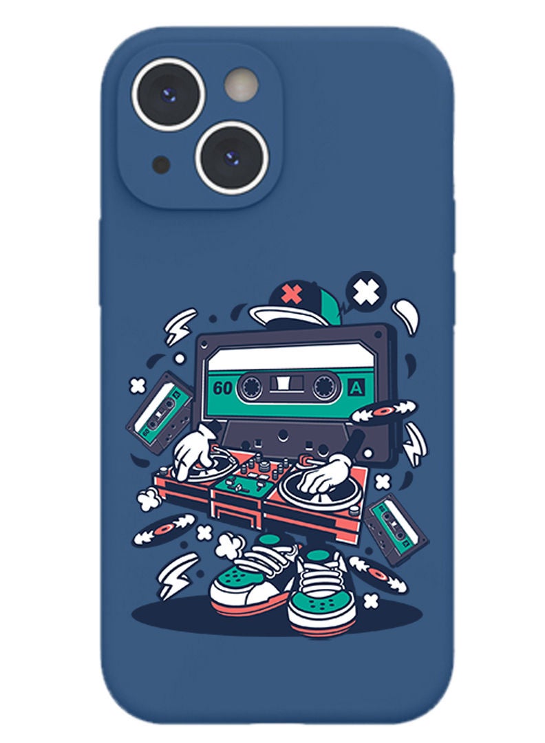 Theodor Protective Slim Fit Case Liquid Silicone Cover with Full Body Protection Anti-Scratch Shockproof Case For iPhone 13 Blue  - Cat and dog friendship - Image 1