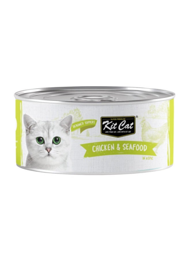 Kit Cat 10PC's Kit Cat Chicken & Seafood Wet Cat Food 80g Cans - Image 2