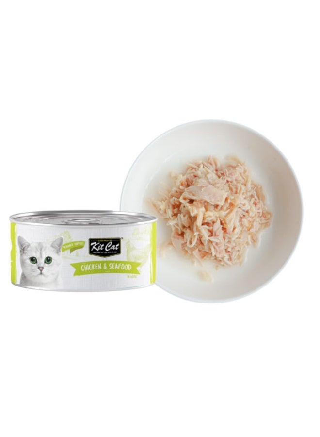Kit Cat 10PC's Kit Cat Chicken & Seafood Wet Cat Food 80g Cans - Image 3