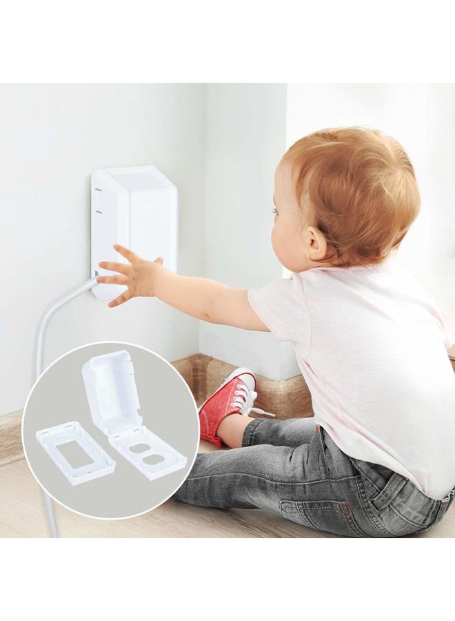 Eudemon Baby Safety Electrical Outlet Cover Box Childproof Large Plug Cover for Babyproofing Outlets Easy to Install & Use (White) - Image 3