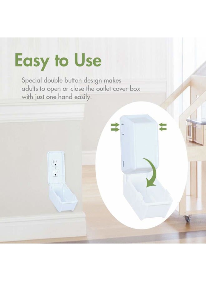 Eudemon Baby Safety Electrical Outlet Cover Box Childproof Large Plug Cover for Babyproofing Outlets Easy to Install & Use (White) - Image 4