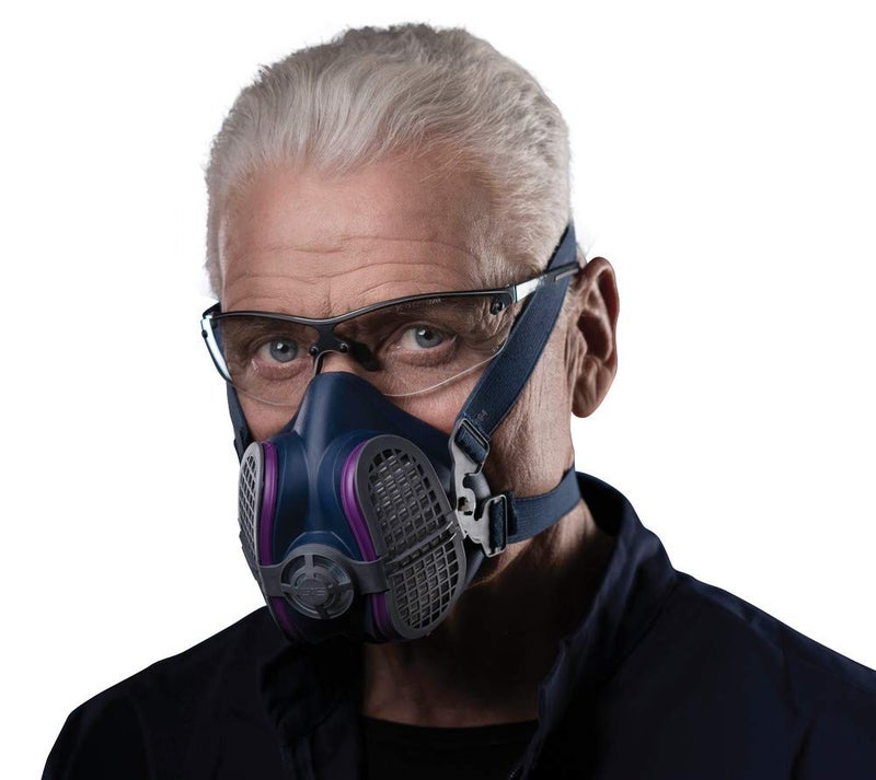 GVS Elipse P100 Dust Half Mask Respirator with replaceable and reusable filters included, Blue - Image 3