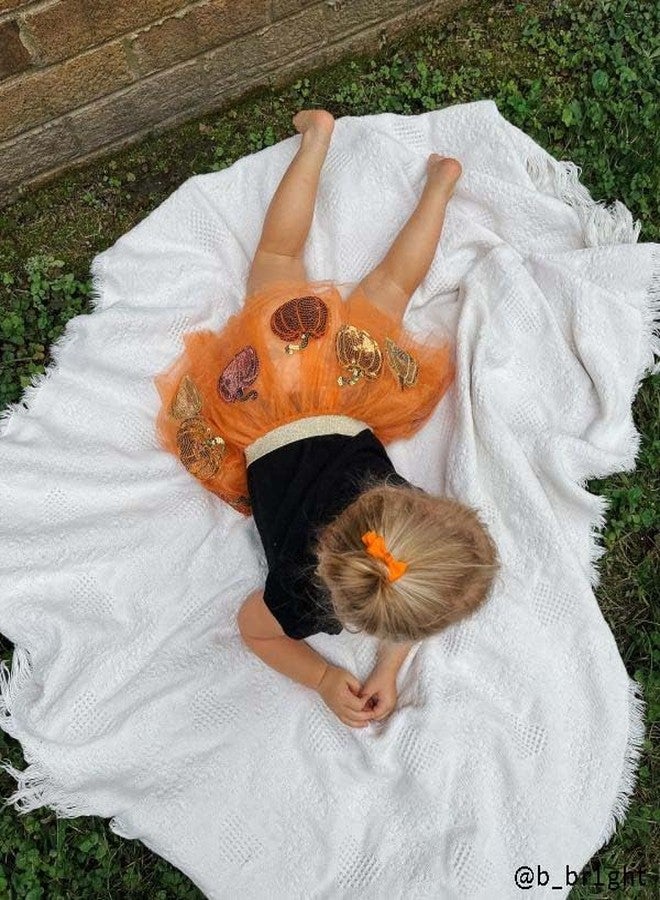 Mud Pie Children's Pumpkin Patch Sequin Tutu; One Size Orange - Image 2