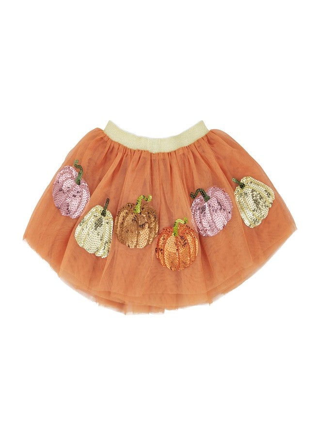 Mud Pie Children's Pumpkin Patch Sequin Tutu; One Size Orange - Image 1