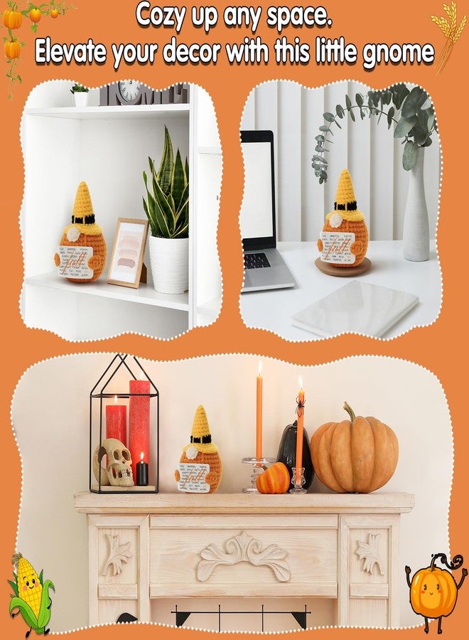 Frabaca Fall Pumpkin Gnome Decor, Friendsgiving Decorations, Features Cozy Autumn Elements Like Sweaters & Apple Cider, Perfect Handmade Table Decor for Thanksgiving Warm Harvest Vibes Display - Image 5