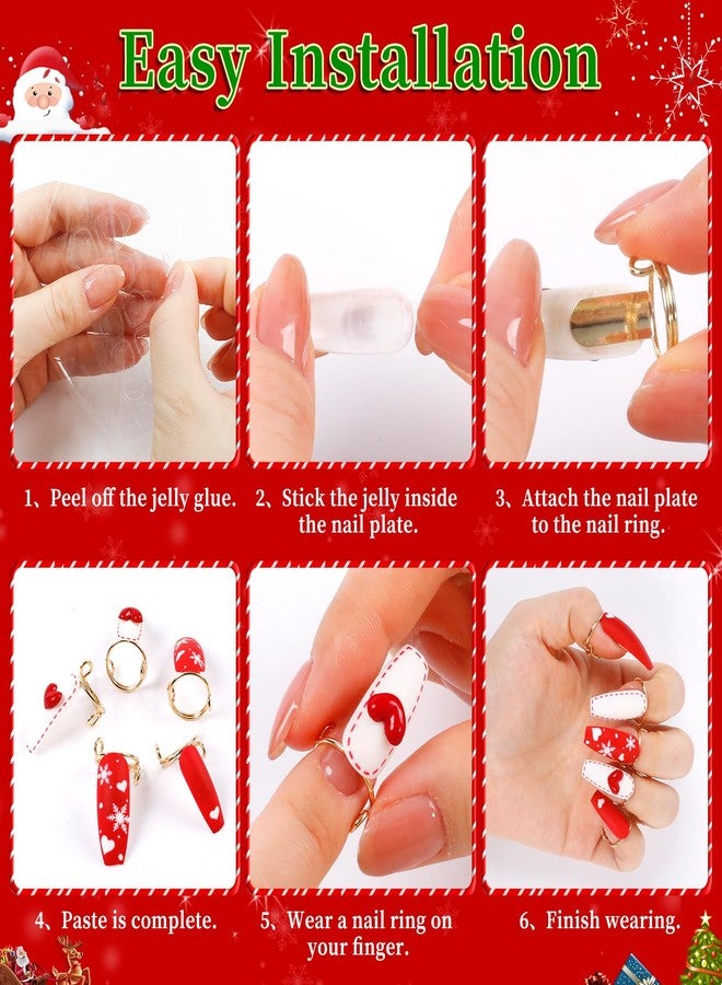heemeei 20Pcs Wudu Nail Rings, Reusable Nail Rings with 120Pcs Adhesive Nail Tabs, Size Adjustable Detachable Nail Rings for Halal Nail, Muslim Wearing Manicure Nails(Gold, Silver) - Image 5