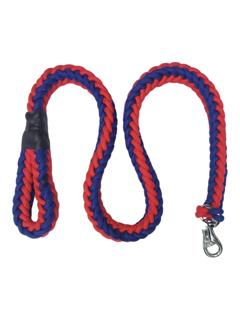 PETLICIOUS & MORE Heavy Duty Tough Nylon Braided Leash for Medium, Maxi & Large Dogs (Red & Blue) - Image 1