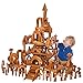 penepico Vintage Solid Carbonized Wooden Building Blocks Set for Kids 312 Outdoor43pcs54 lbs Table Sensory Wood Building Toys for Toddlers Outside Wooden Blocks for Preschool - Image 2