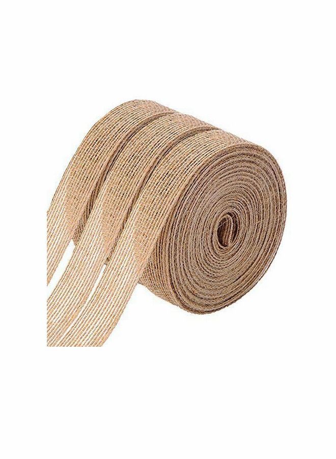 Excefore Natural Burlap Ribbons, Jute Fabric Ribbon Crafts Ribbon Gift Ribbon for Wedding, Party, Wrapping Gifts, Festival Decoration - Image 1