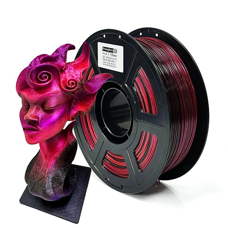 Stronghero3D Rainbow Filament,Multi Color,PLA ABS PETG,Net Weight 1kg(2.2lbs) Accuracy +/-0.05mm for ender3 Cr10 (PLA_Midnight_Shimmer_Rose) - Image 1