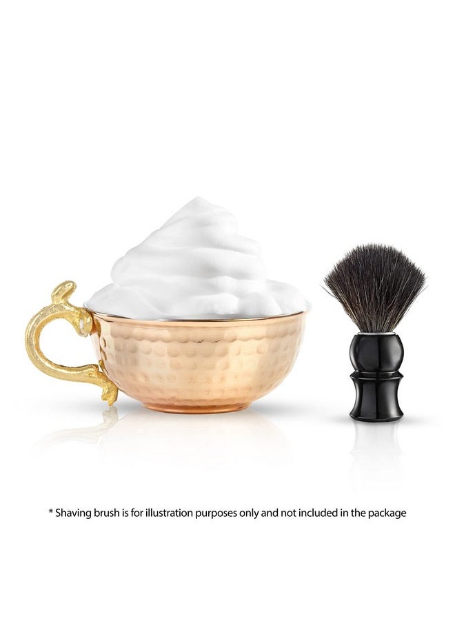 JAIRESTONE - Copper Shaving Bowl And Cup - Turkish Hand Hammered Shaving Bowl - Safety Razor And Brush Holder - Traditional Shaving Cup - Lather Bowl For Shaving - Barbers Shop Utensil - Image 1