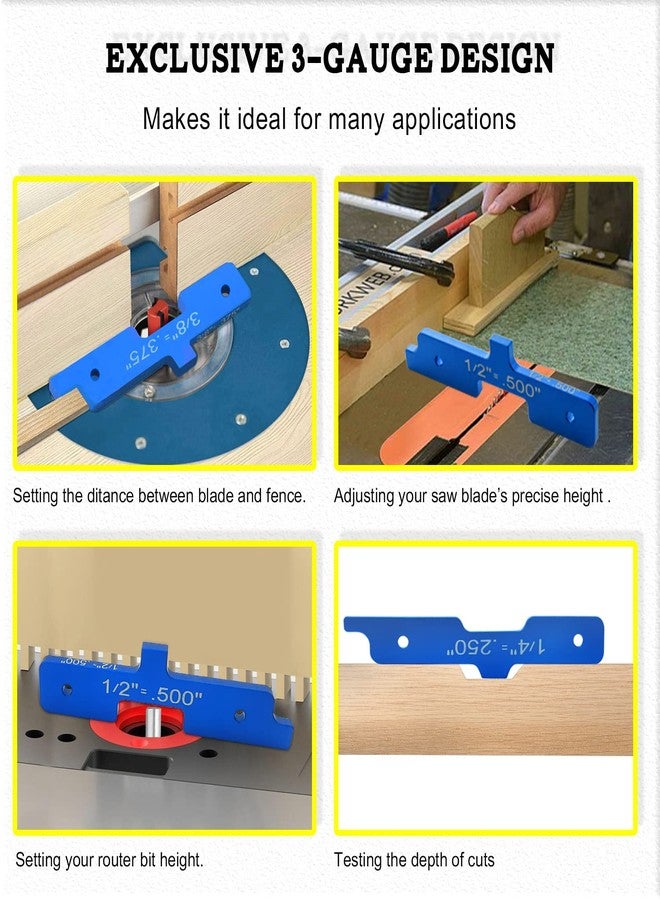 Kingson Router Table Setup Bars, Kingson Aluminum Alloy Woodworking Tools Compatible for Kreg (Set of 7) - Image 2