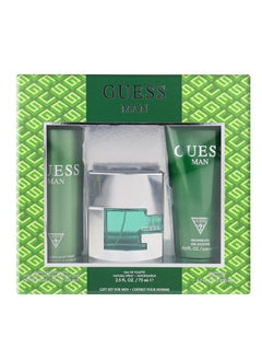 GUESS Green For Men Giftset - EDT 75ml + Shower Gel 200ml + Body Spray 226ml 