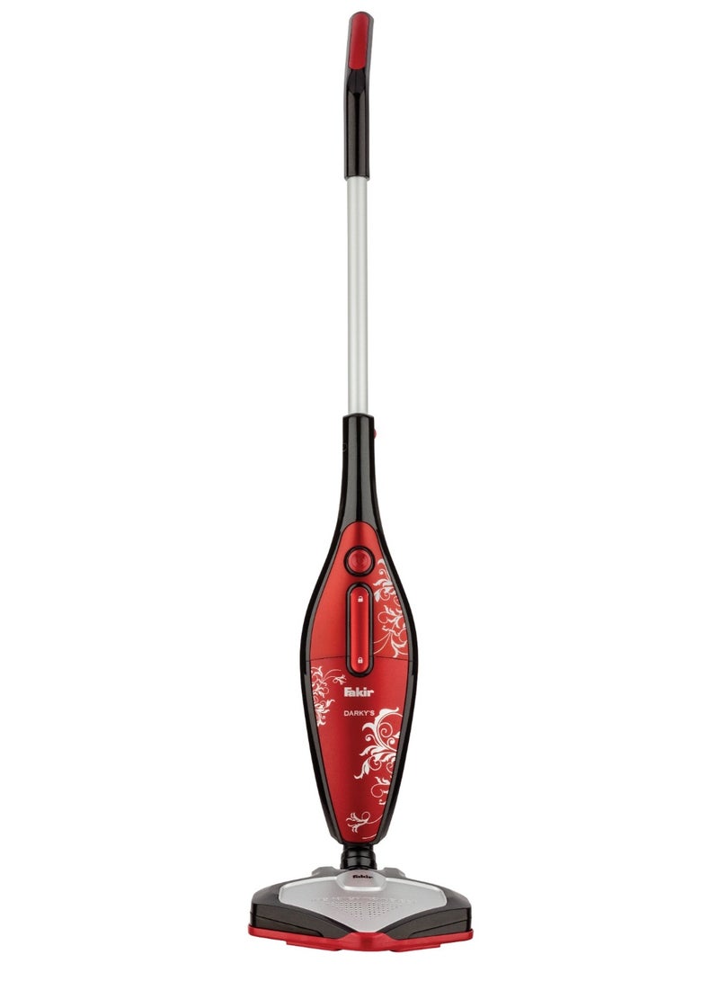 Fakir Darky’s 2-in-1 Corded Stick Vacuum Cleaner – 800W Power, 1L Dust Container, Bagless Design, Handheld & Upright Use, Rouge Red