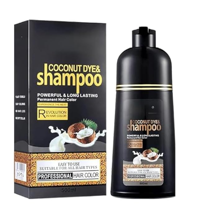 ABBASI & CO Coconut Blonde hair dye Shampoo - Instant 3 in 1 Blonde Brown Hair Dye for Men & Women - Safe for Sensitive Skin- Champu para Canas - Gray Coverage for All Hair Types 500ml (Blonde Brown) - Image 1