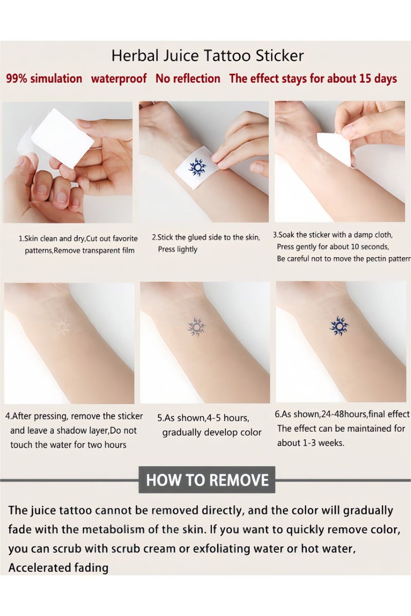 KHAJUL 2PCS Temporary Tattoos, Butterfly Heart Diamond Designs, Semi-Permanent 14 Days Matte Finish, for Fingers Ears Shoulders Neck Body (Small) - Image 5