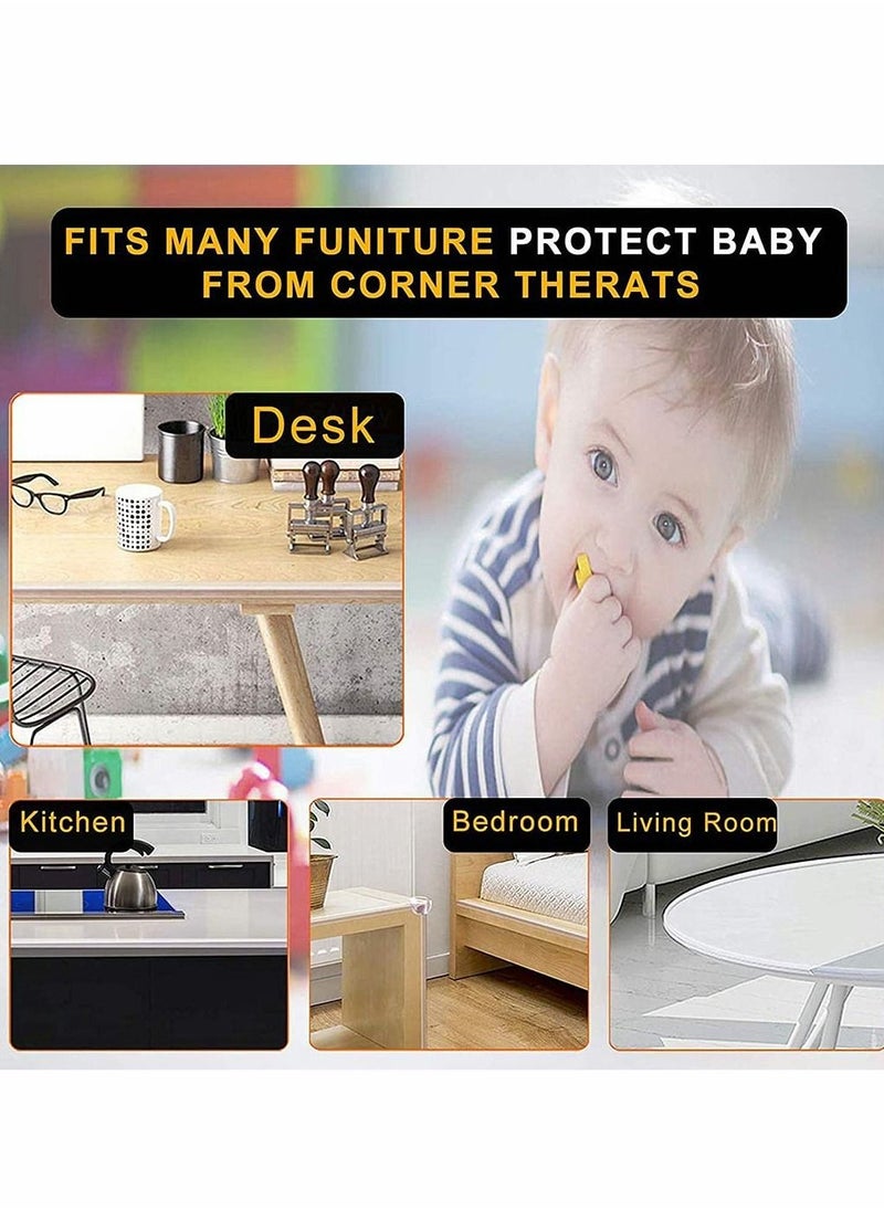 Safety Edge Corner Protector Set, Clear Baby Proofing Guards, Soft Silicone Bumper Strip 15.7ft  with Round Child Edge Protector for Cabinets, Tables, Furniture