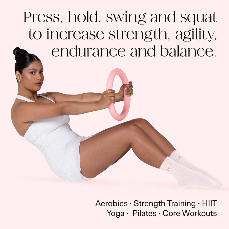 Bala Power Ring, 2-in-1 Kettlebell & Dumbbell, 10lb (Blush) - Full Body Home Gym Workout Equipment for Strength Training, HIIT, Pilates, & Aerobics Exercises - Fitness Equipment for Working Out - Image 3