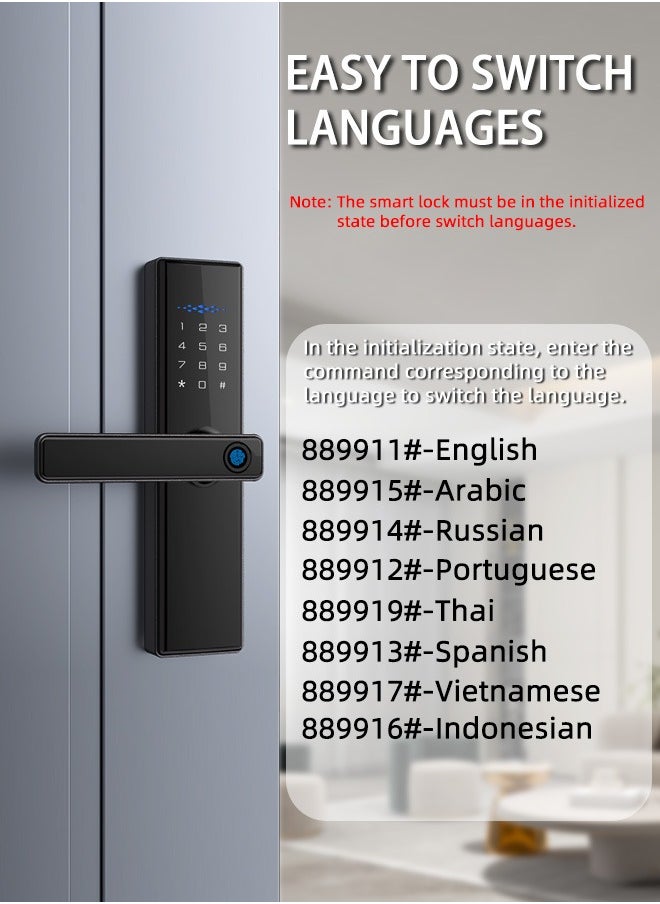 ALINK Smart Door Lock , WiFi Door Lock with Tuya APP Control, Door Locks with Keypads, Auto Lock One Touch Unlock,Color black,4585 Mortise  - Image 5