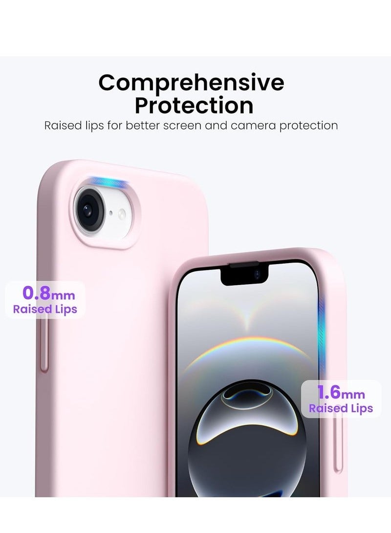 TIGER iPhone 16e Case Cover 6.1-Inch – Premium Silicone Protective Phone Case with Soft Microfiber Lining, Anti-Scratch Shockproof Bumper, Slim Fit Drop Protection, Durable & Lightweight Grip-Friendly Cover for iPhone 16e – Daily Use & Stylish Design Chalk Pink - Image 4