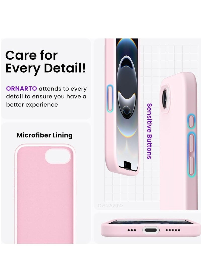 TIGER iPhone 16e Case Cover 6.1-Inch – Premium Silicone Protective Phone Case with Soft Microfiber Lining, Anti-Scratch Shockproof Bumper, Slim Fit Drop Protection, Durable & Lightweight Grip-Friendly Cover for iPhone 16e – Daily Use & Stylish Design Chalk Pink - Image 5