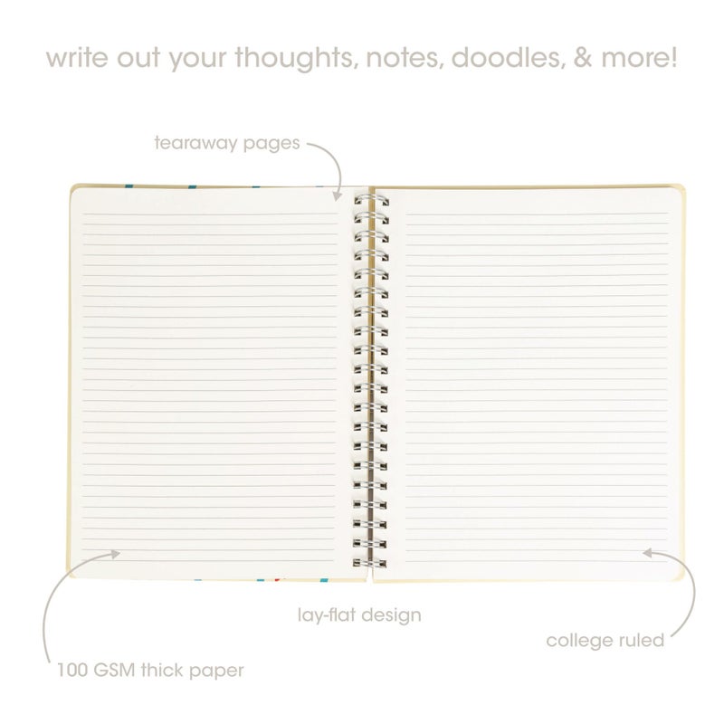 Pearhead Floral Hardcover Spiral Notebook, 8x10 College-Ruled Journal with Perforated Pages, 200 Lined Pages for Note Taking, Journaling & Planning - Image 4