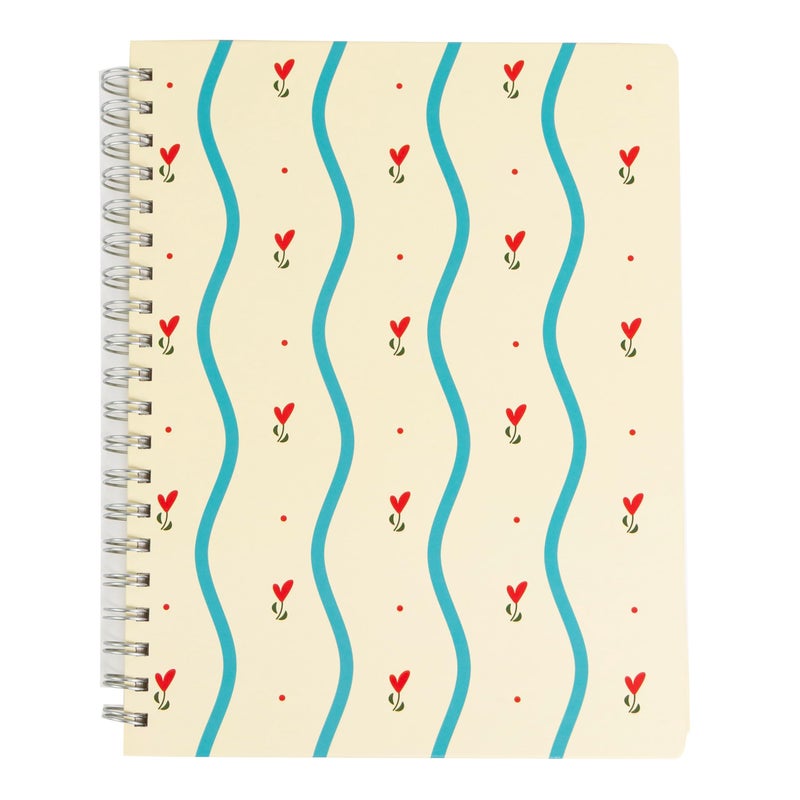 Pearhead Floral Hardcover Spiral Notebook, 8x10 College-Ruled Journal with Perforated Pages, 200 Lined Pages for Note Taking, Journaling & Planning - Image 1