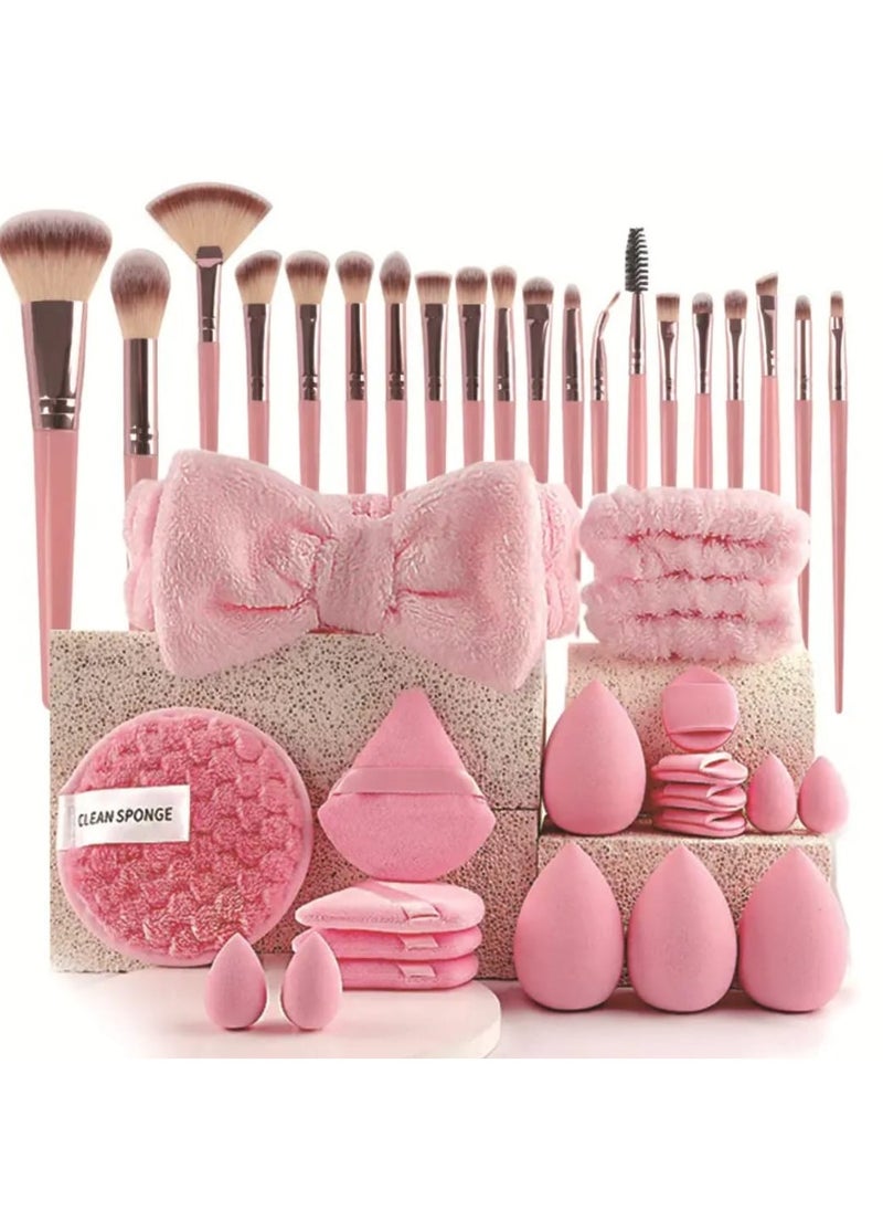 BS Mall 40 pcs Makeup Tools set, Makeup Brushes set, Foundation Brushes tool set, powder puff Headband  - Image 1