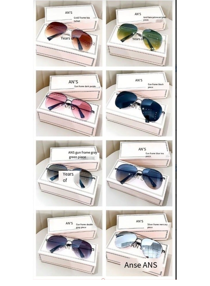 general Super cool men and women's high-end driving sunglasses, aviator sunglasses for driving, large frame frog mirror, big face sun glasses - Image 3