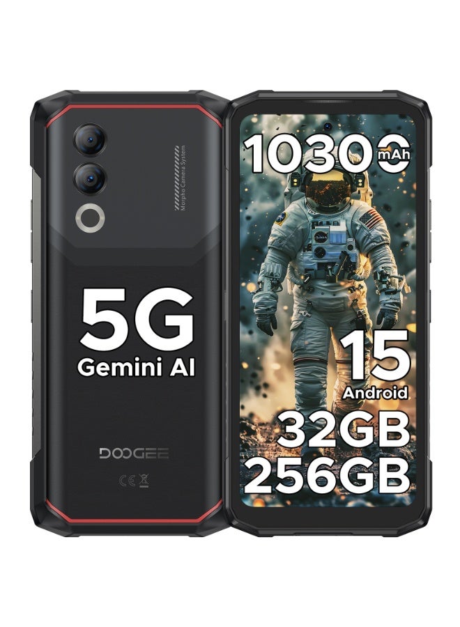 DOOGEE Blade 20 Turbo AI 5G Rugged Phone Unlocked,10300mAh/33W,Android 15 Rugged Smartphone,32GB+256GB/TF 2TB,Dimensity 7050,6.6”HD + 90Hz,50MP+16MP,Face ID/NFC/WiFi6/IP68/IP69K/3 Card Slot,Black - Image 1