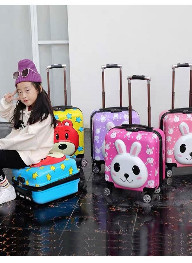 GoldenLike Kids Luggage Children Travel Suitcase 20 Inch Cartoon Rolling Trolley Case with Wheels Children's Carry on Luggage for Boys Girls Travel and School  - Image 4