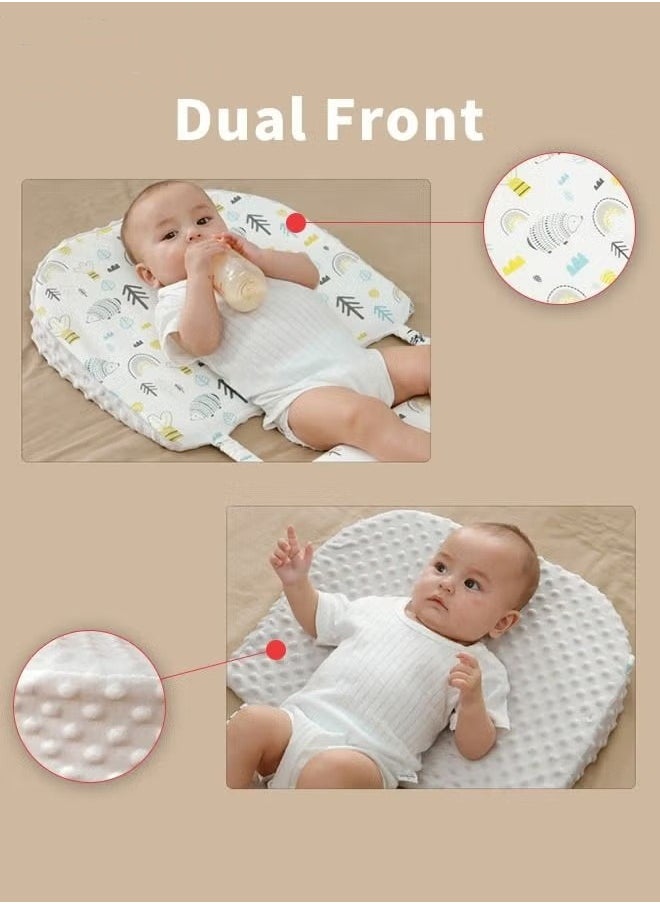 MIXDE Baby Wedge Pillow Baby Crib Nursery Pillows, Ergonomic Anti Vomiting Pillow, Prevent Spitting Flat Head Reflux, 15 Degree Tilt Breastfeeding Pillow, with Footrest and Adjustable Link Strap  - Image 2