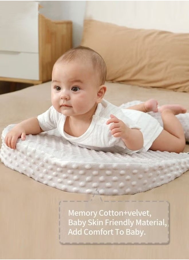 MIXDE Baby Wedge Pillow Baby Crib Nursery Pillows, Ergonomic Anti Vomiting Pillow, Prevent Spitting Flat Head Reflux, 15 Degree Tilt Breastfeeding Pillow, with Footrest and Adjustable Link Strap  - Image 5