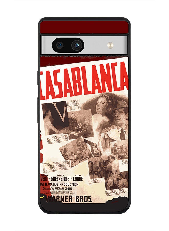 Stylizedd Rugged Black edge case for Google Pixel 7a 5G Slim fit Soft Case Flexible Rubber Edges Anti Drop TPU Gel Thin Cover -  Casablanca - Image 1