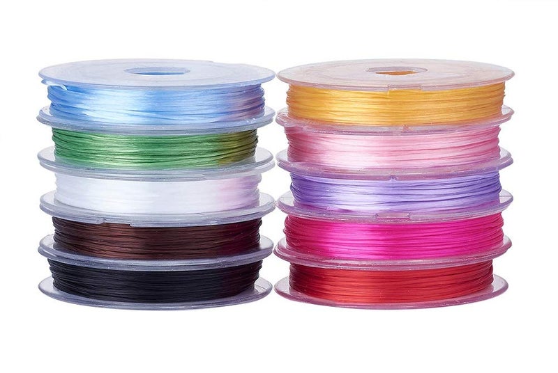 Deziine� 10 Rolls Mixed Color Crystal Elastic Cord Strong Stretchy Beading Thread String 0.8mm - Image 2