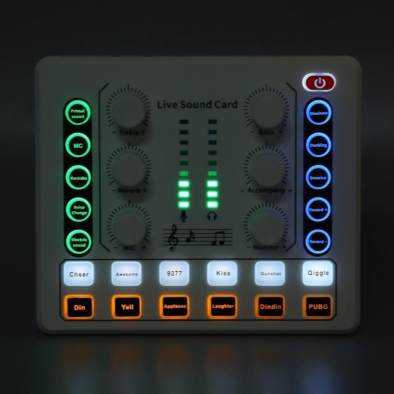 M8 Live Sound Card Audio Interface – USB Audio Mixer with DSP Noise Reduction, Bluetooth, Voice Changer & Sound Effects for Live Streaming, Podcasting, Gaming & Recording - Image 3