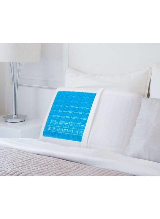 Moon Cool Gel Memory Foam Pillow memory_foam White/Blue 70x40cm - Image 2