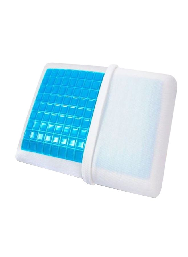 Moon Cool Gel Memory Foam Pillow memory_foam White/Blue 70x40cm - Image 1