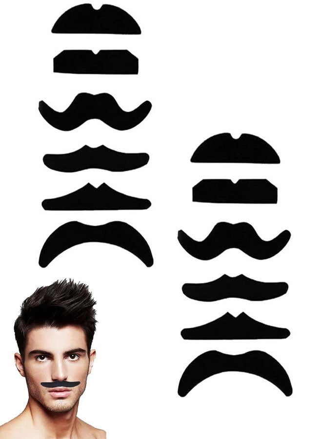 مجموعة أزياء تنكرية مكونة من 12 قطعة، تتضمن دعائم مضحكة، لحية مزيفة، شارب أسود، وشارب ملون. - Image 1