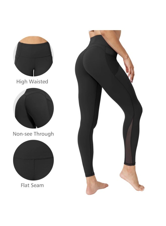 Yoga Pants with Pockets, High Waisted Tummy Control Stretch Pants for Gym Workout Running Fitness Sports - Image 3