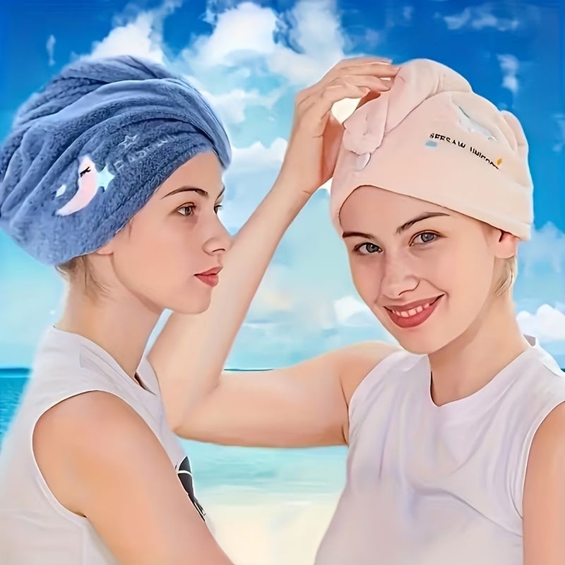 Purple Quick Dry Microfiber Hair Towel Wrap Women One Shoulder Scarf Style Drying Cap Anti Slip Design Suitable For All Seasons - Image 4