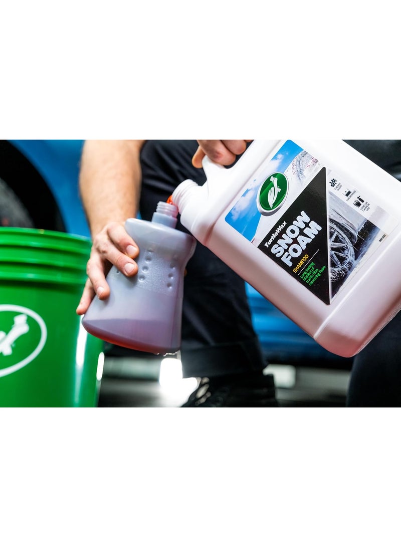 تيرتل واكس شامبو Turtle Wax Snow Foam لغسيل السيارات - سعة 5 لتر | سائل غسيل عالي الرغوة برائحة الكرز | شامبو مركز لتنظيف السيارات - Image 3