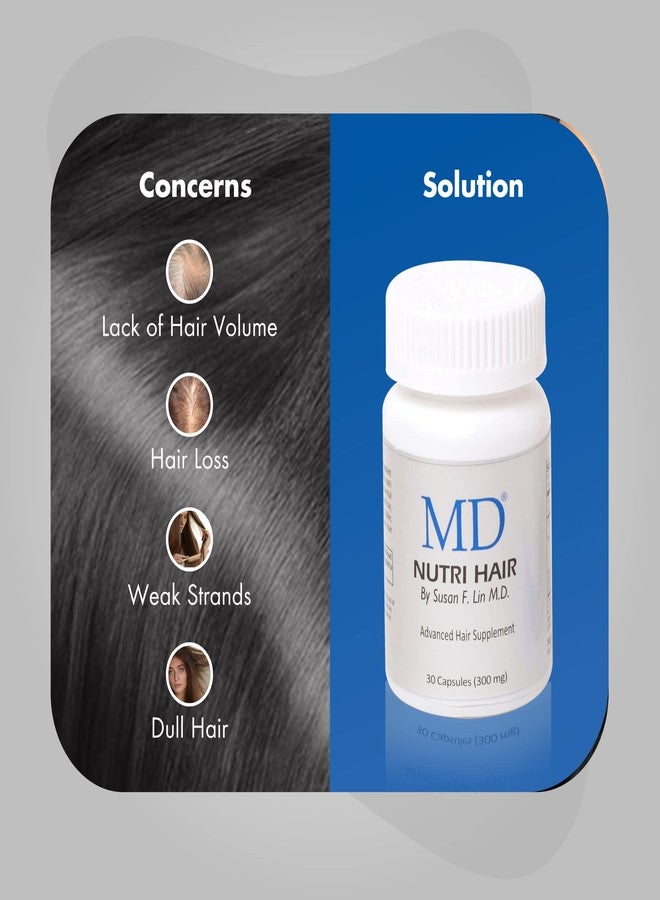 MD Nutri Hair Growth Supplement con biotina (30 cápsulas) | Previene la caída del cabello, minimiza la caída del cabello, el adelgazamiento, la rotura y promueve el cabello más largo y grueso | Formul - Image 2