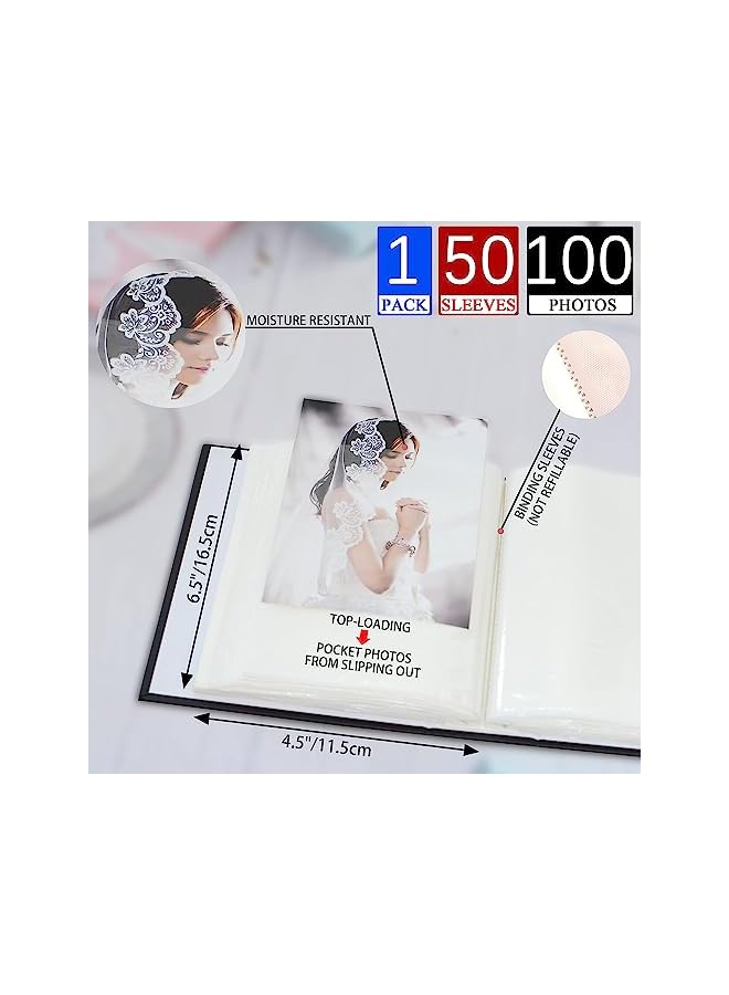 The Bros ألبوم صور صغير ألبوم أسود يحمل 100 صورة 4x6 ألبوم صور مصغر للعائلة، الطفل، عيد الميلاد، الزفاف، الذكرى السنوية، التخرج - Image 3