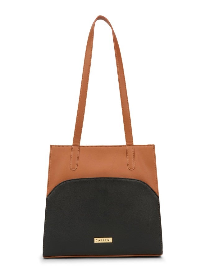 Caprese Tarry Medium Tote Bag for Women | Fits Up to 16 Inch Laptop | Stylish, Durable, Multi-Compartment Design for Work, Travel, Shopping | Comfortable Straps Shoulder and Handheld Bag (Tan) - Image 1